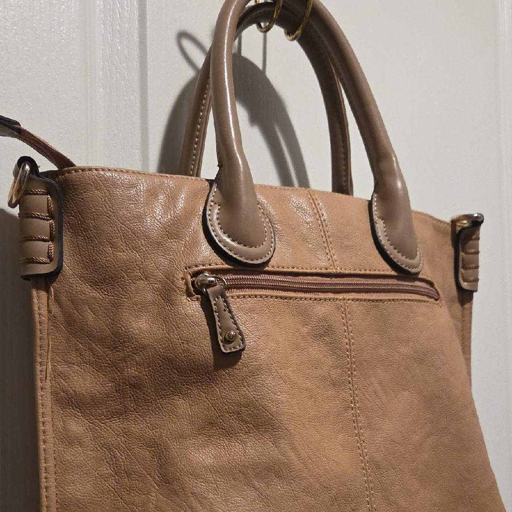 Everyday Taupe Satchel Handbag with Dual Top Handles